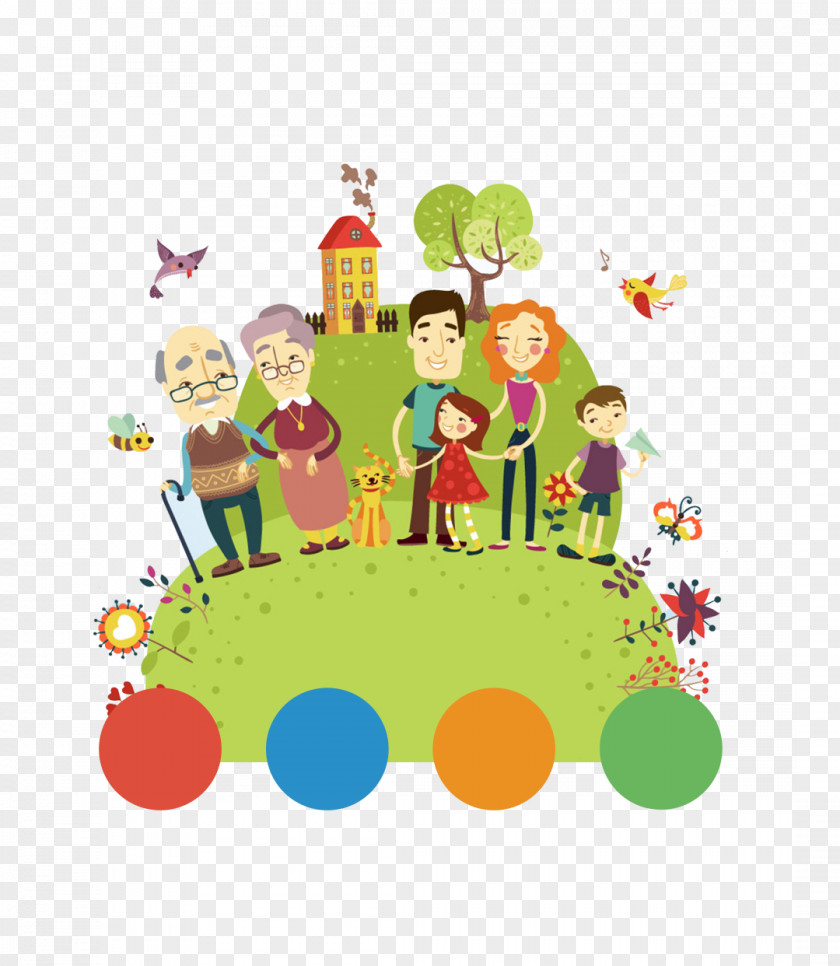 Cartoon Family Portrait PNG