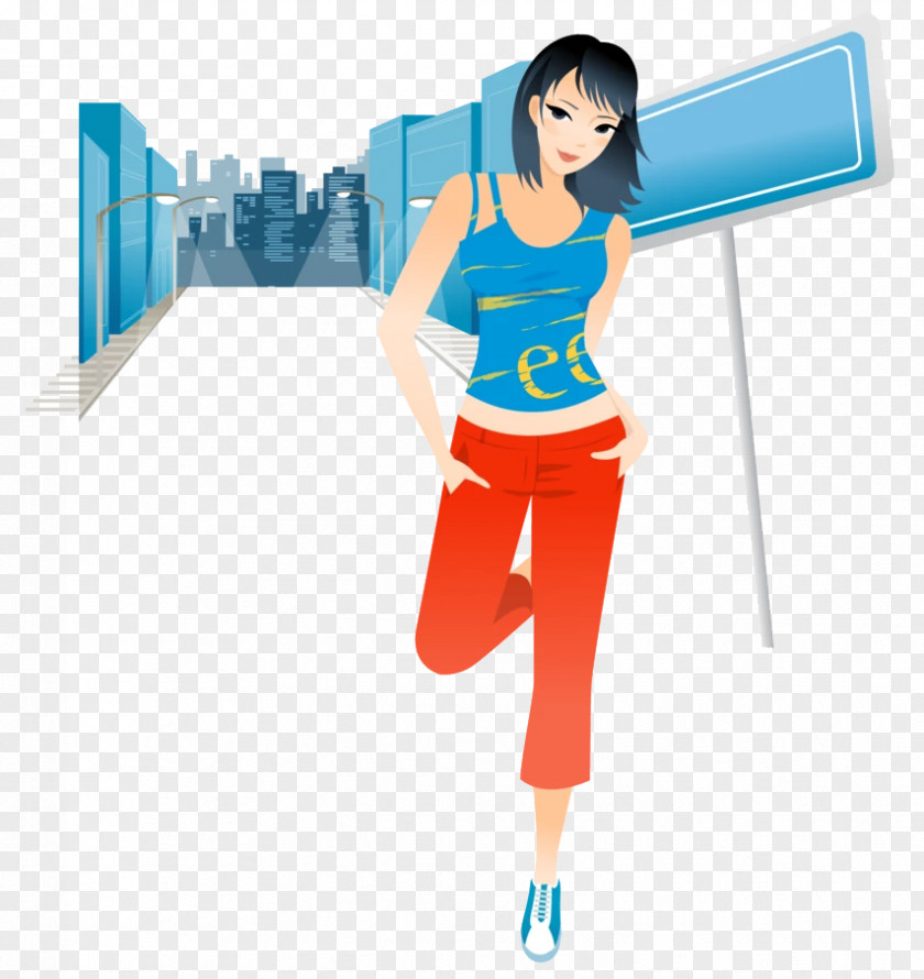 Physical Exercise Cartoon Woman Illustration PNG exercise Illustration, Girl in the city clipart PNG