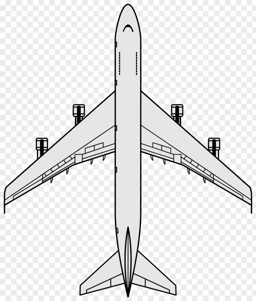 Plan View Boeing 747-400 Airplane Airbus A340 PNG