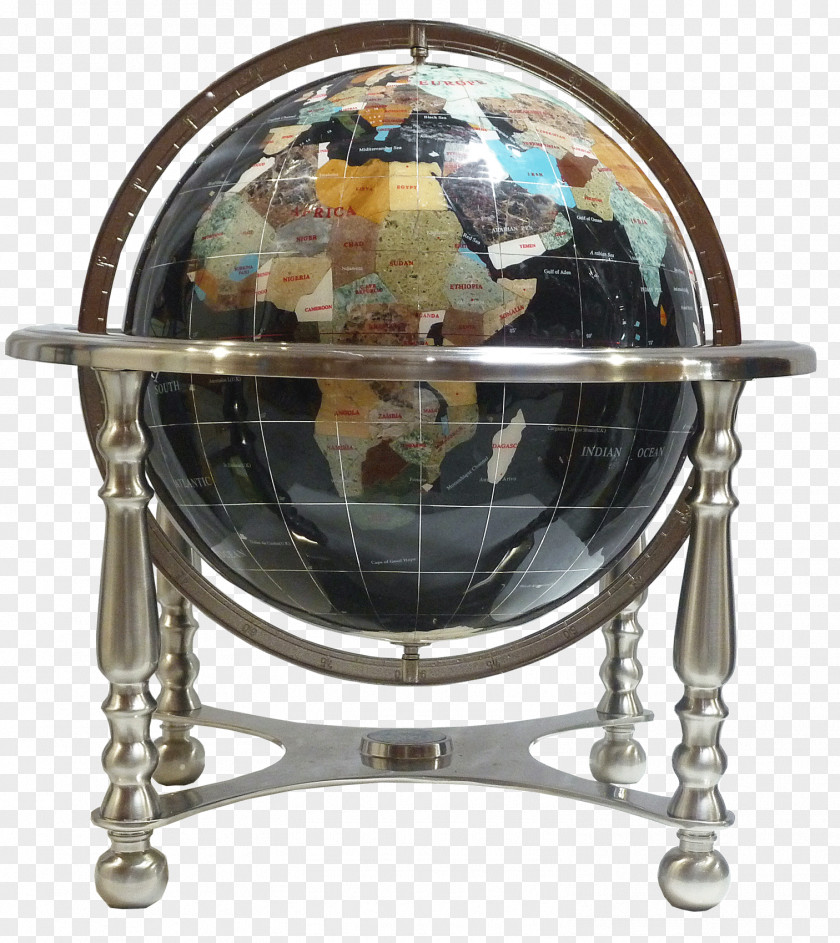 Globe Sphere Steel Desk PNG