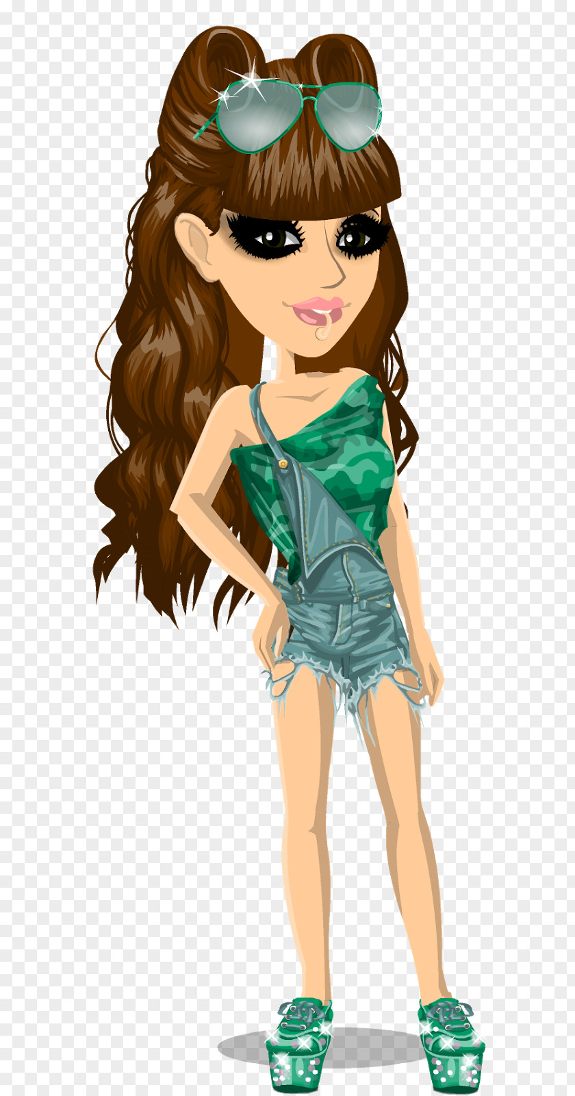 Sc Msp MovieStarPlanet Brown Hair Black Hairstyle PNG