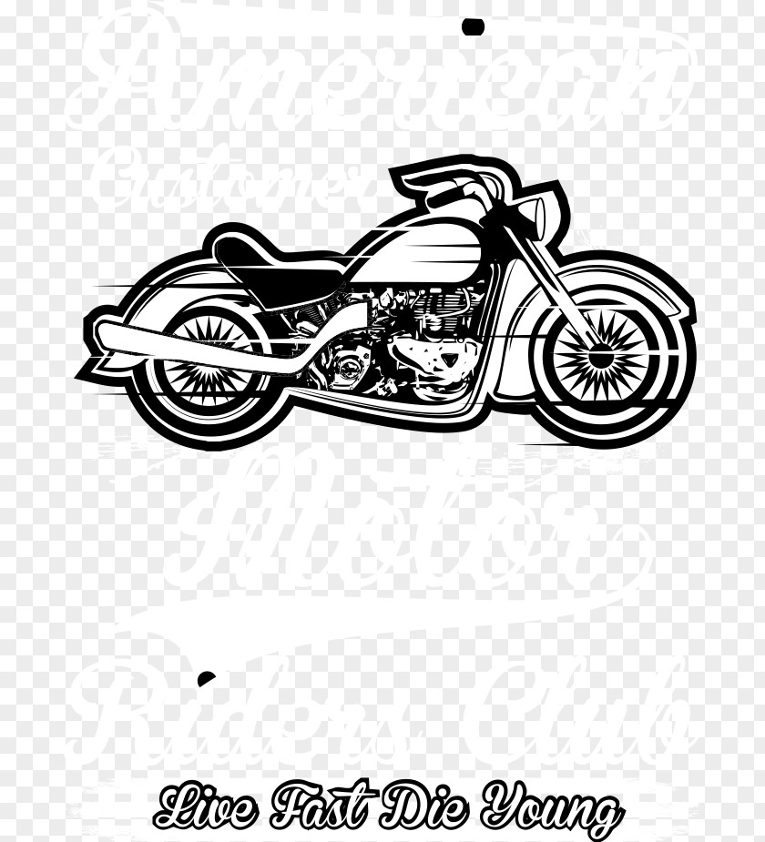 Hand-painted Motorcycle Speeding Cartoon Drawing PNG