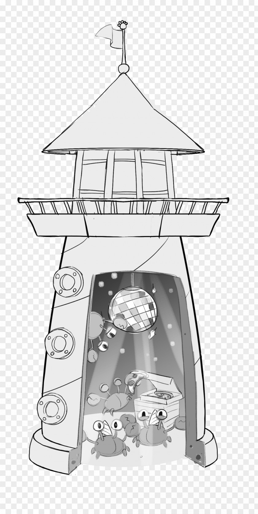 Lighthouse Drawing Monochrome Photography PNG