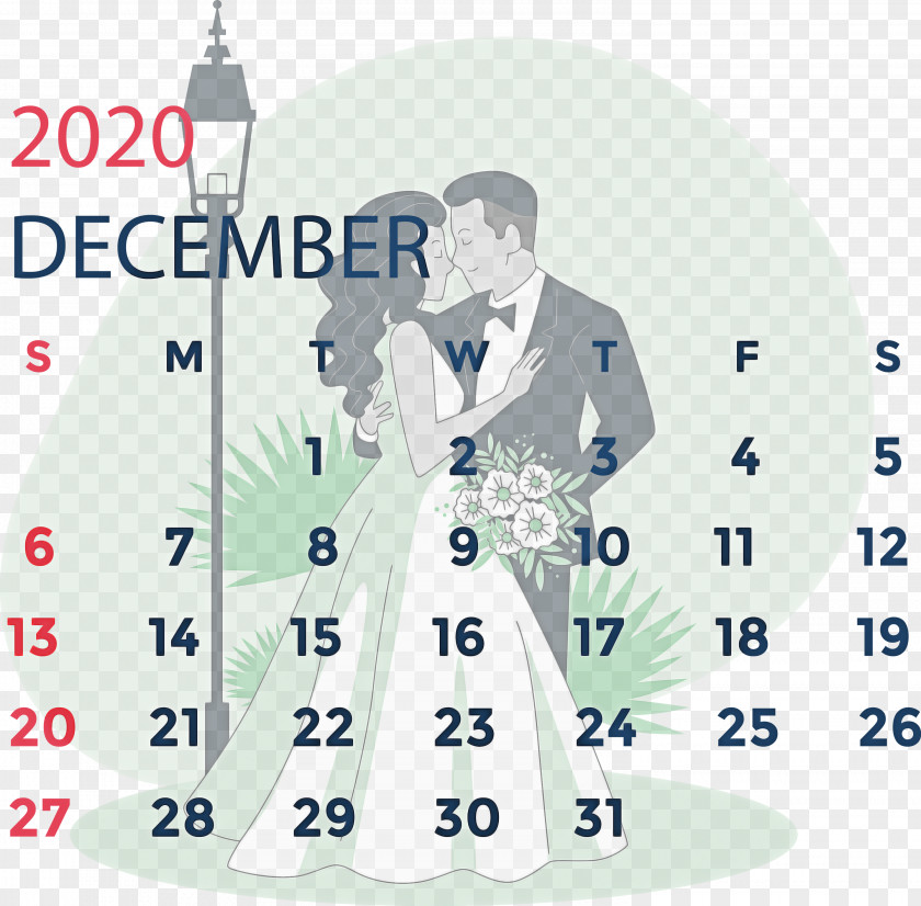 December 2020 Printable Calendar PNG