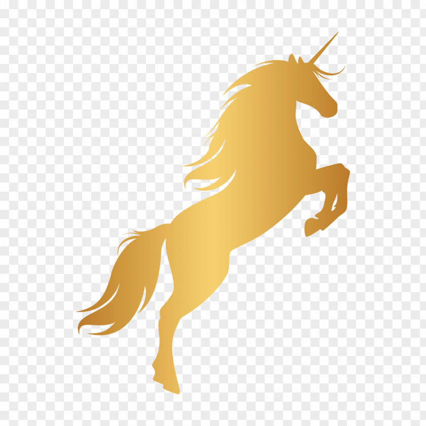 Unicorn Horn Mustang Gold PNG