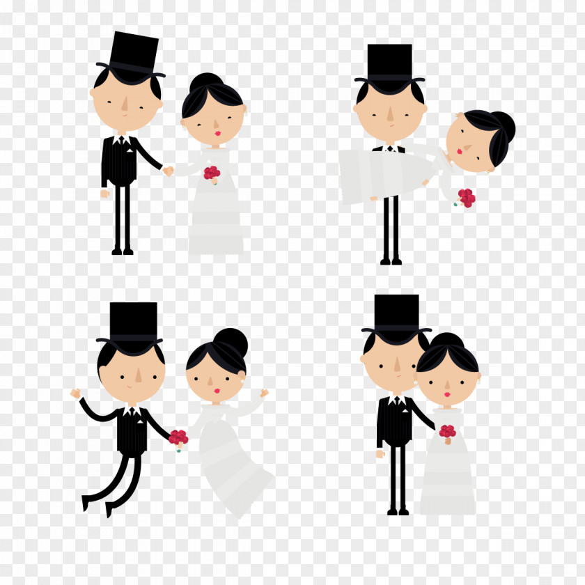 Vector Cartoon Image Of A Couple Marriage Illustration PNG