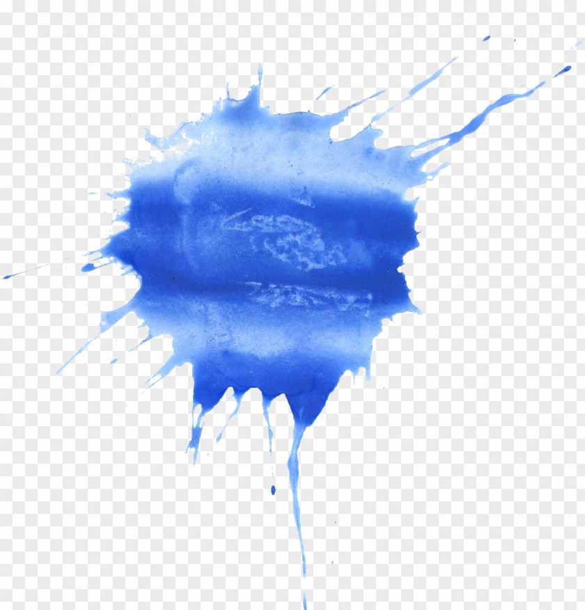 Watercolor Transparent Blue Painting PNG
