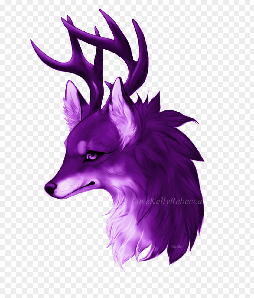 Deer Antler Illustration Purple Character PNG