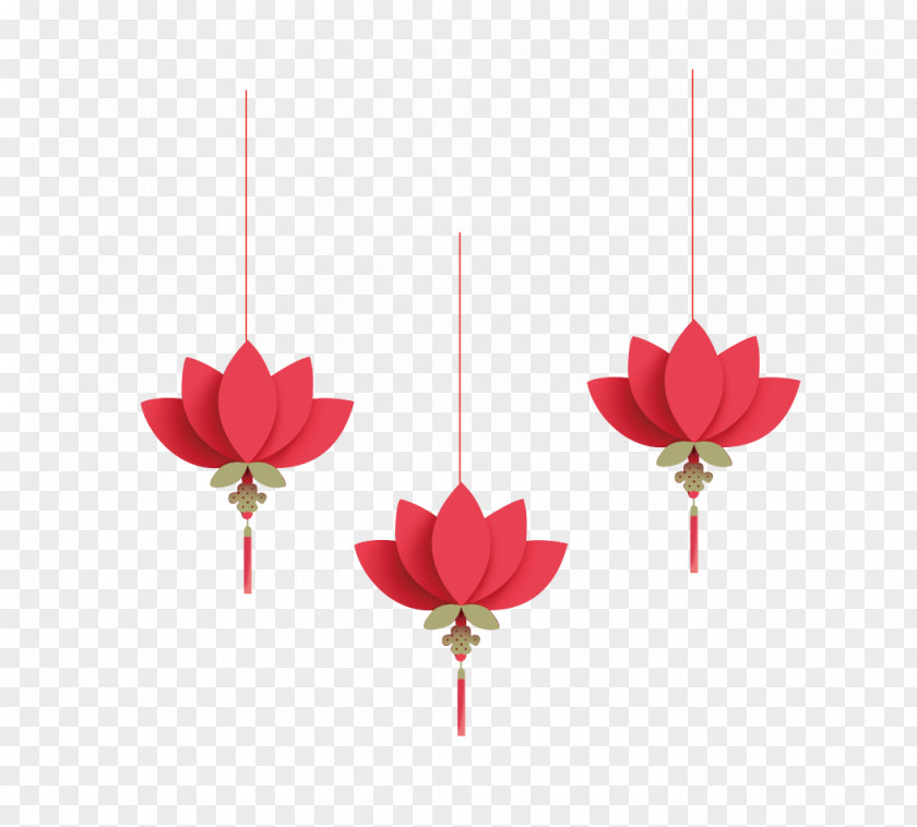 Red Lotus Light Lantern PNG