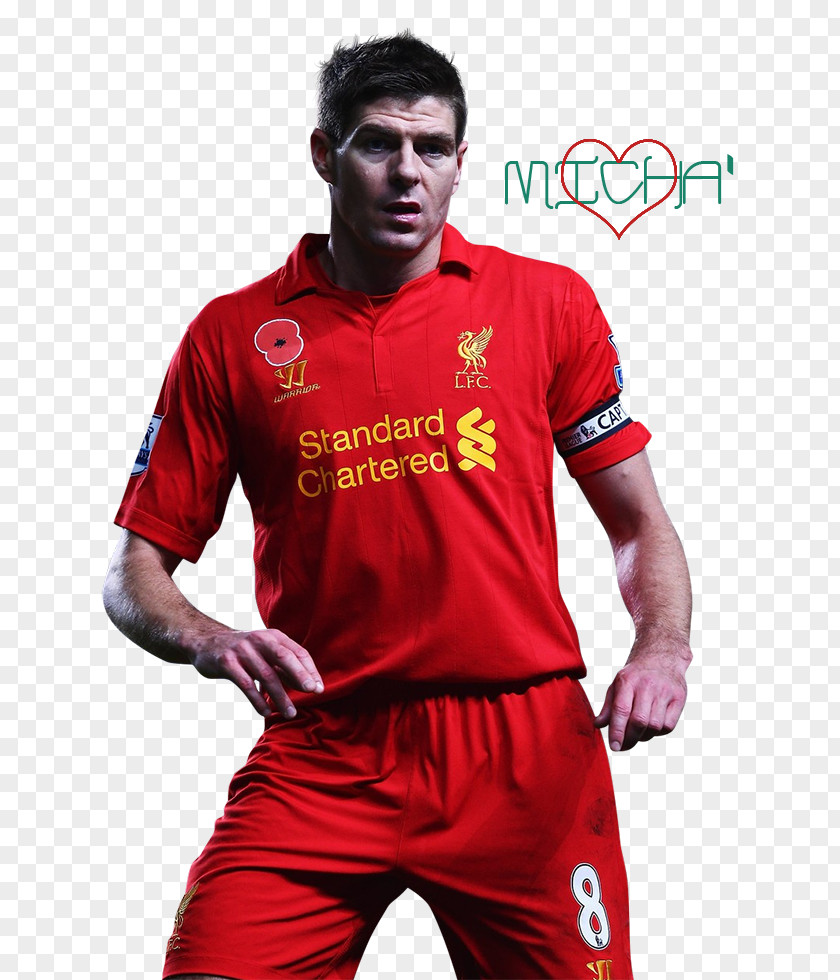 Steven Gerrard T-shirt Team Sport Liverpool F.C. Sleeve PNG