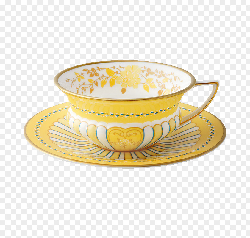 Yellow Mug Coffee Cup Saucer PNG