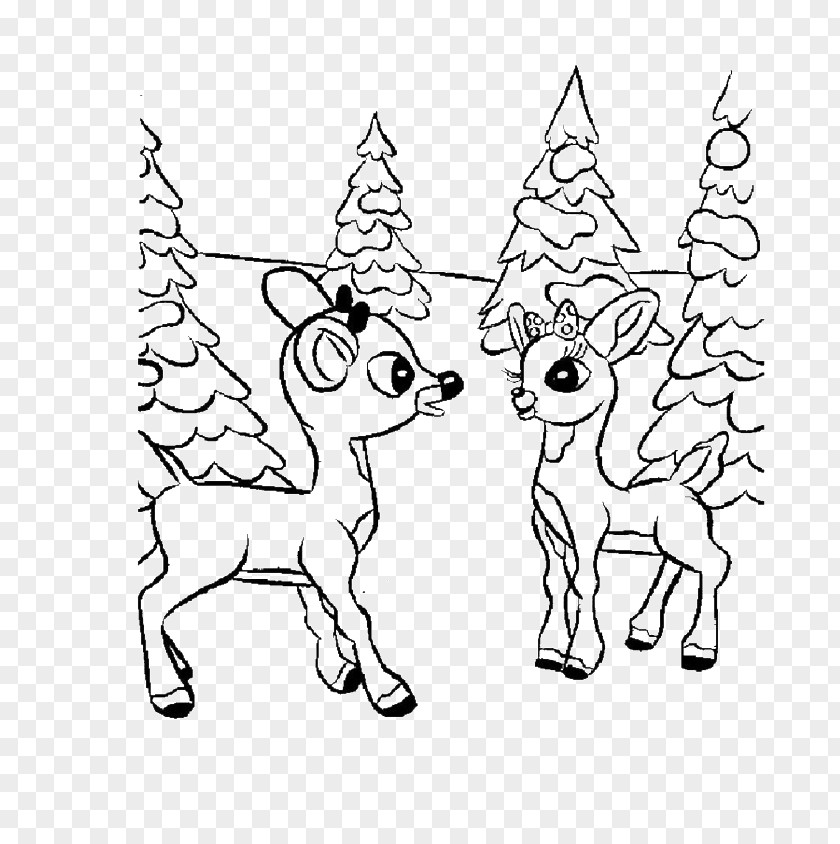 Child Rudolph Coloring Book Santa Claus Deer PNG