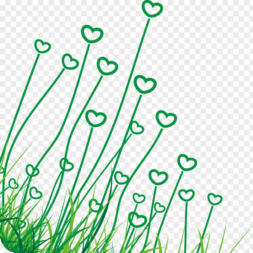 Creative Cartoon Hand-painted Heart Grass Royalty-free Minimalism Illustration PNG