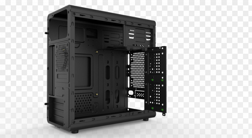 Hap Guan Street Computer Cases & Housings Brushed Metal MicroATX Black PNG