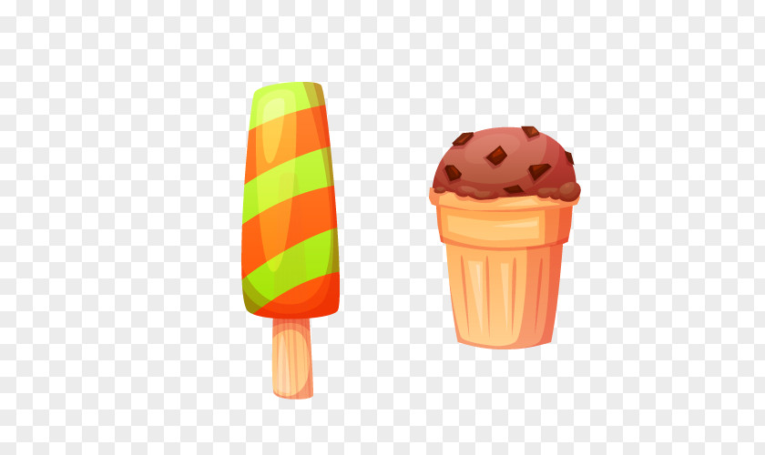 Vector Two Ice Cream Sundae Biscuit Roll PNG
