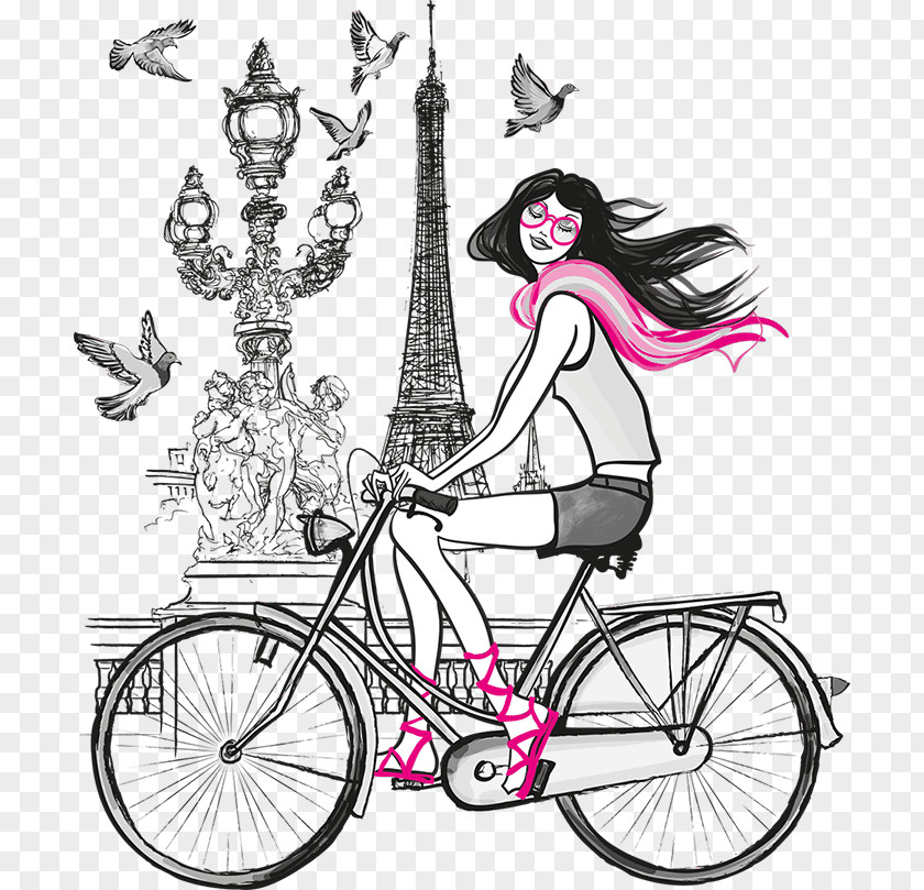 Eiffel Tower Wall Decal Bicycle PNG