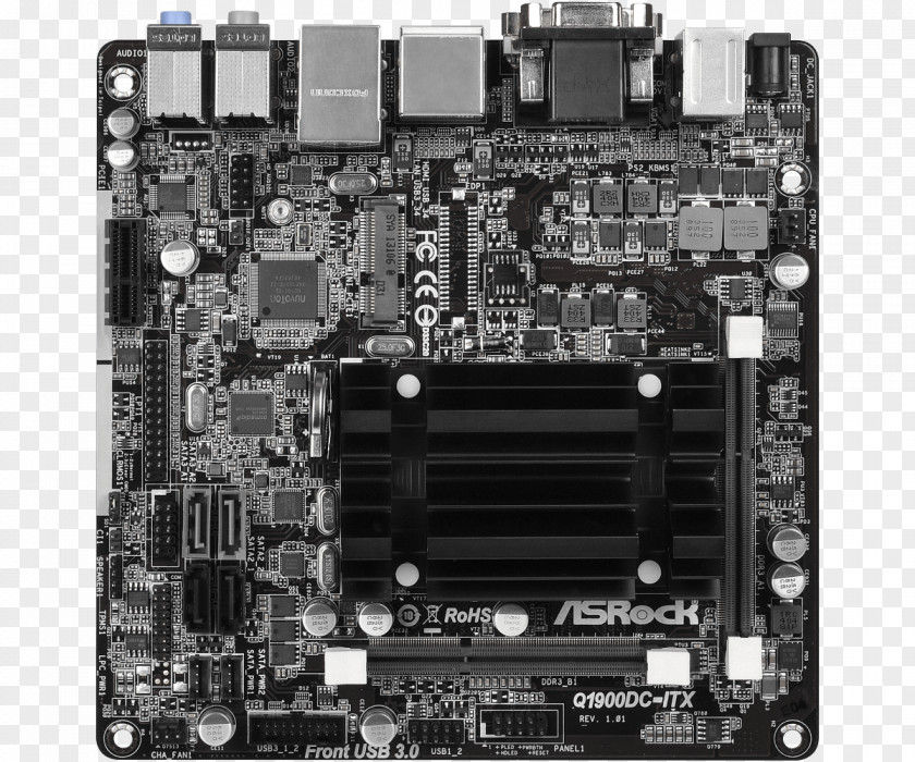 Mini-ITX Motherboard ASRock Q1900DC-ITX Central Processing Unit PNG