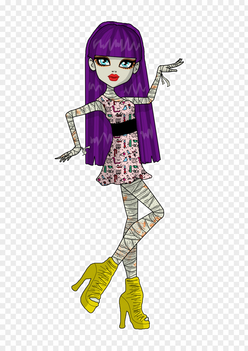 Monster High Body Illustration Cartoon Purple Doll Legendary Creature PNG