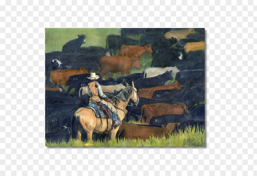 Watercolor Stain Painting Oil Paint Cattle PNG
