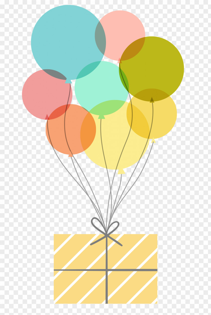 Cartoon Balloon Birthday Gift Image Vector Graphics PNG