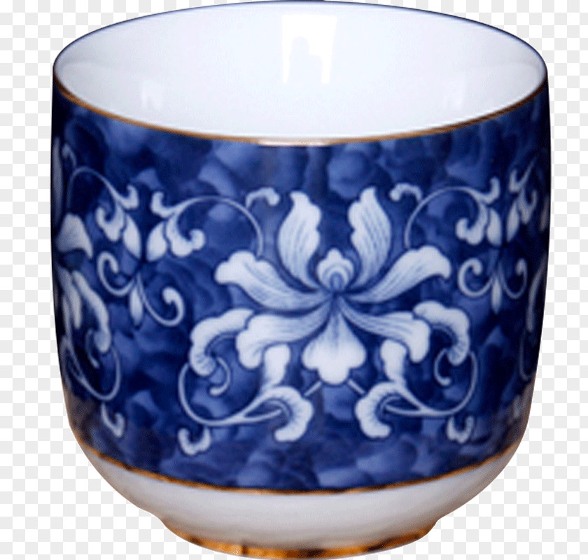Cup Ceramic Blue And White Pottery Saucer PNG