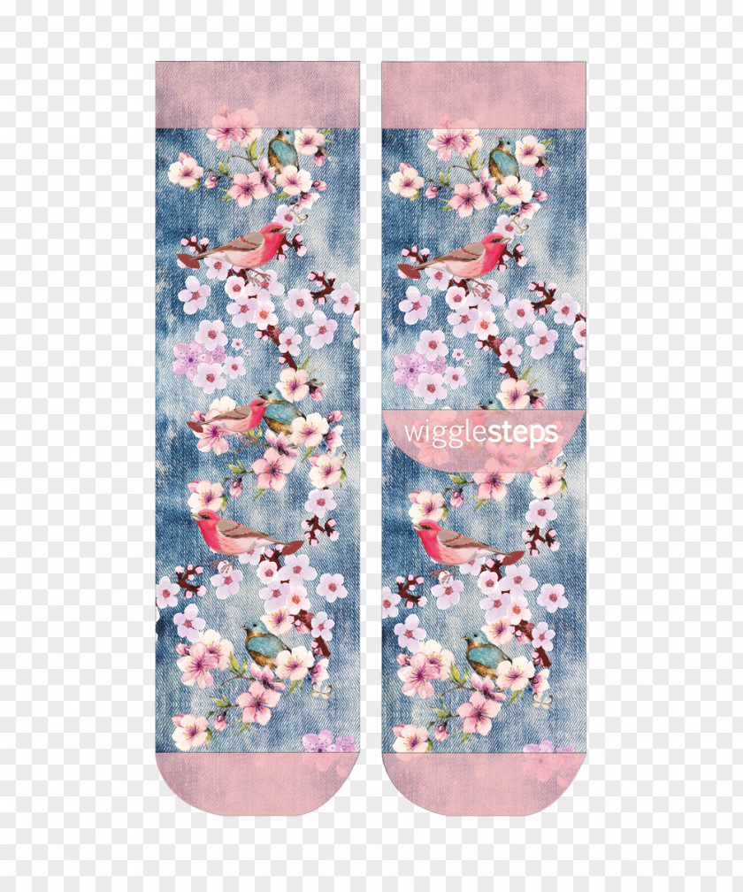 CHERRY BLOSSOM WATERCOLOR Sock Email Fashion Cotton Foot PNG