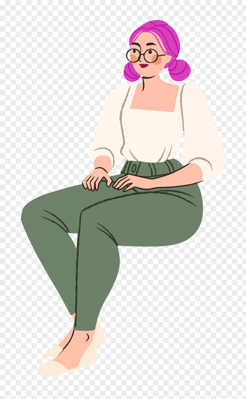 Sitting Girl Woman PNG