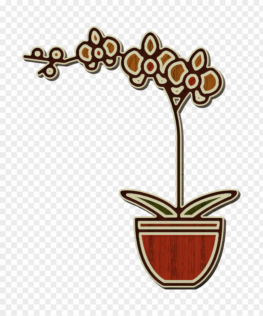 Linear Gardening Elements Icon Blossom Flowers PNG