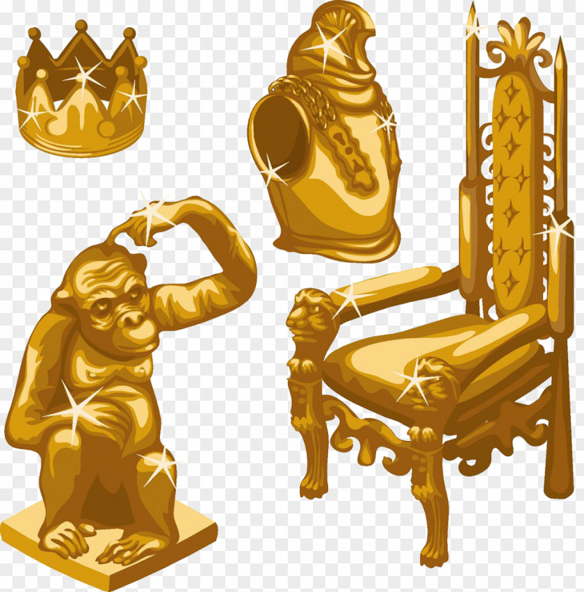 Gold Crown Chair Image Throne Stock Illustration Royalty-free PNG