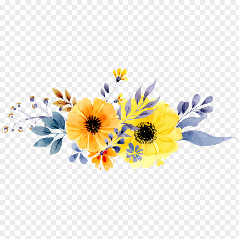 Flower Watercolor: Flowers Watercolor Painting Floral Design PNG