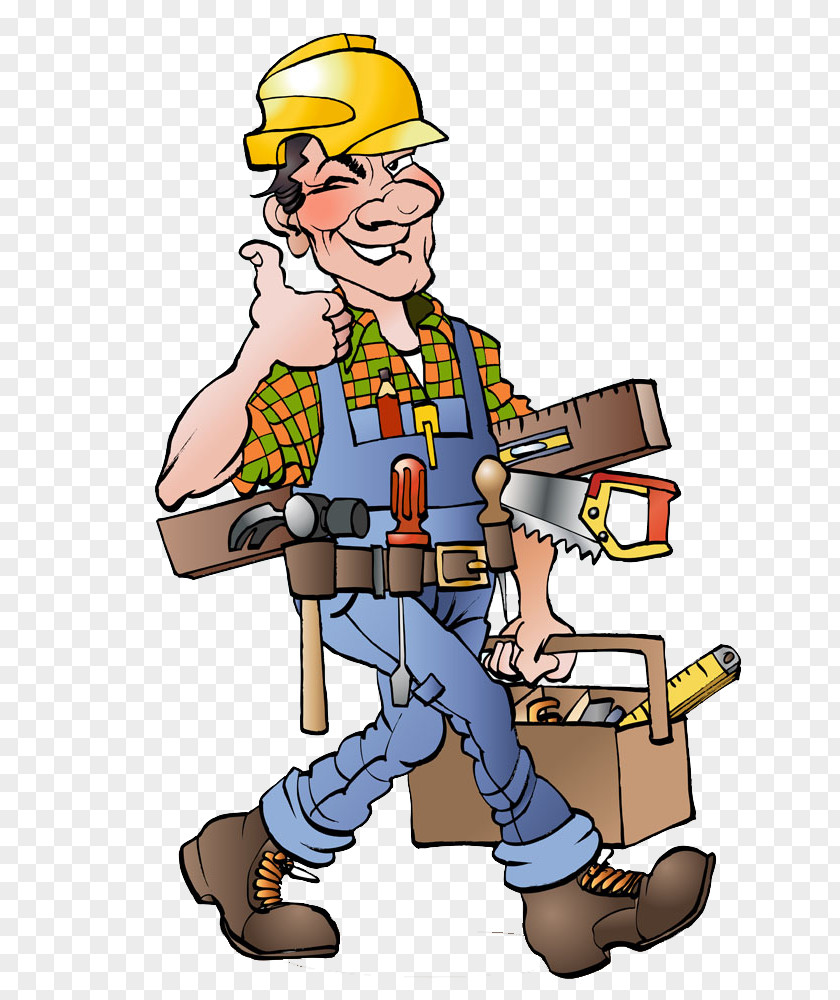 Workers Saw Hammer Installation Material Cartoon Carpenter Drawing Illustration PNG