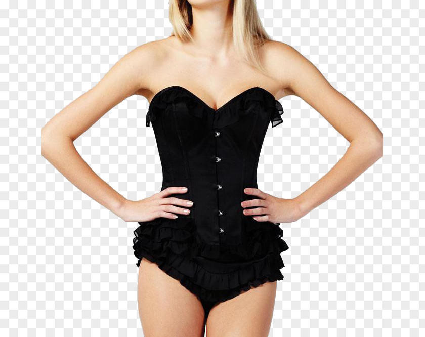 Beauty And Buttons High-definition Deduction Material Dress Clothing One-piece Swimsuit Maillot PNG