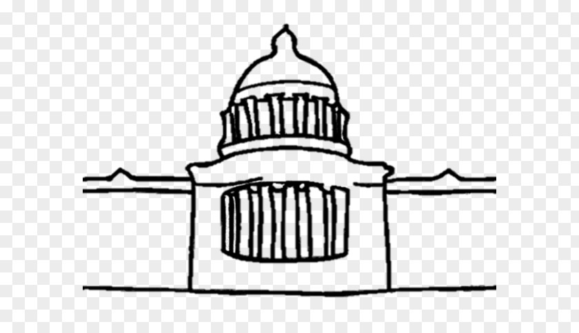 United States Capitol Line Art Building Clip PNG