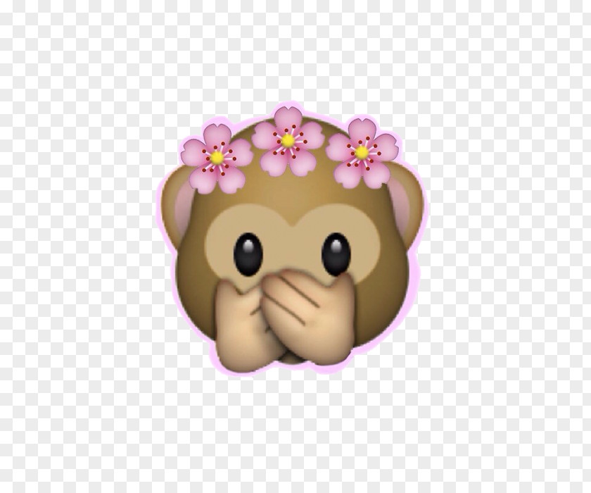 Emoji Wreath Sticker Monkey Flower PNG