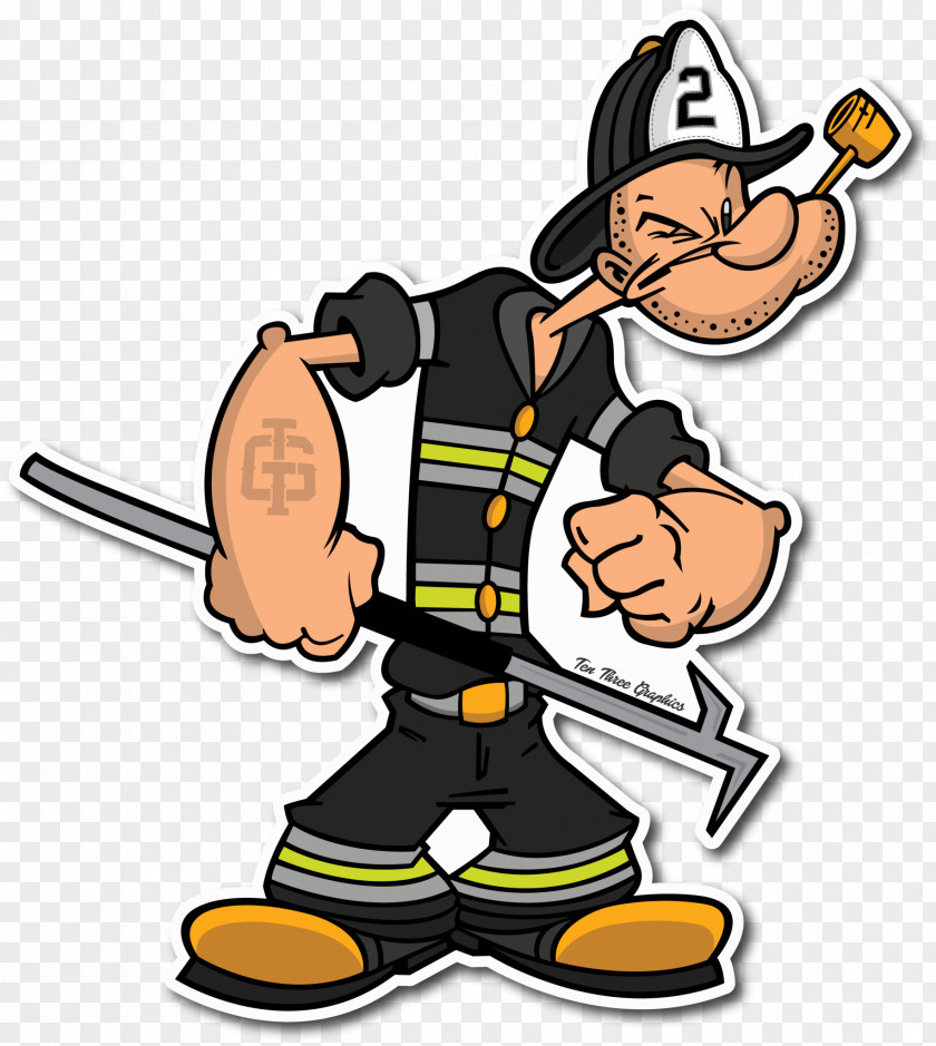 Popeye Firefighter Fire Department T-shirt Firefighting Engine PNG