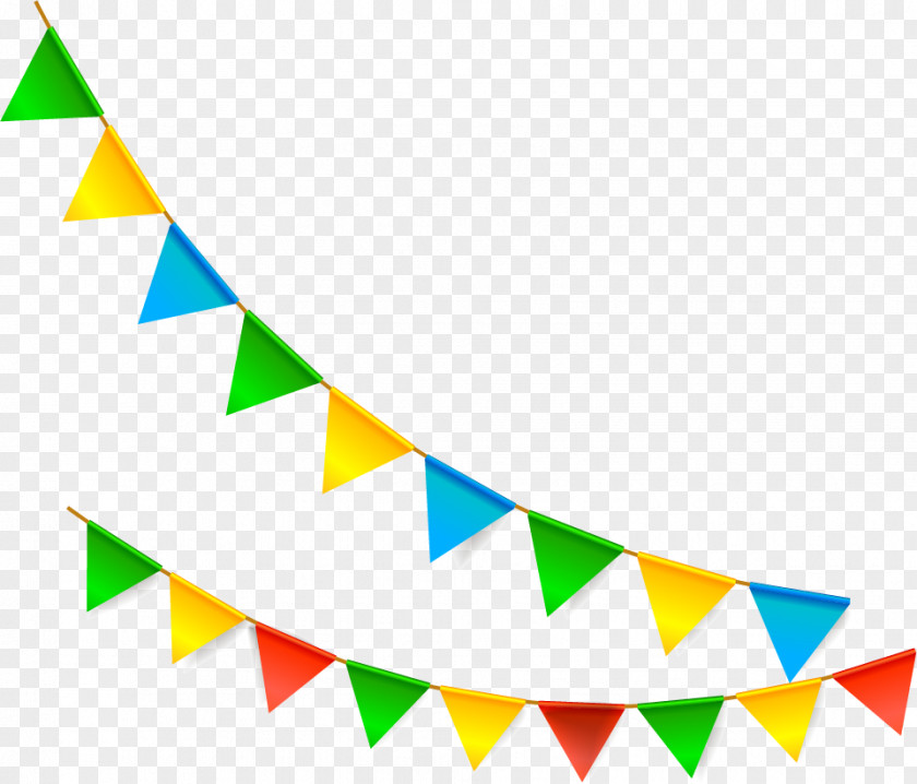 Cartoon Flags Hanging And Pennants Bunting Flag Pennon PNG