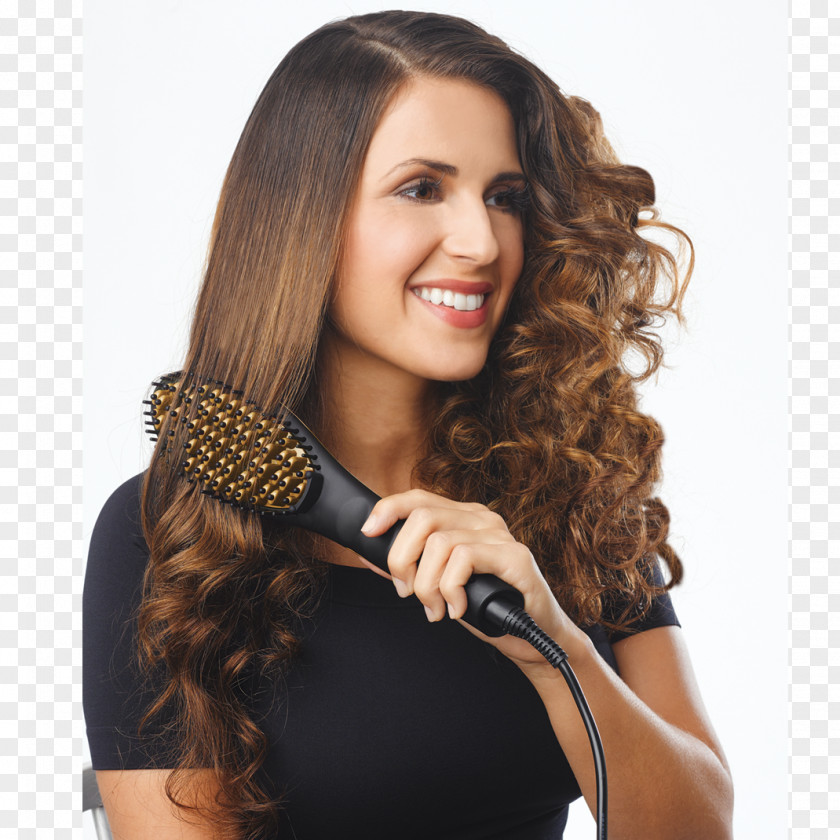 Hair Iron Comb Straightening Hairbrush PNG