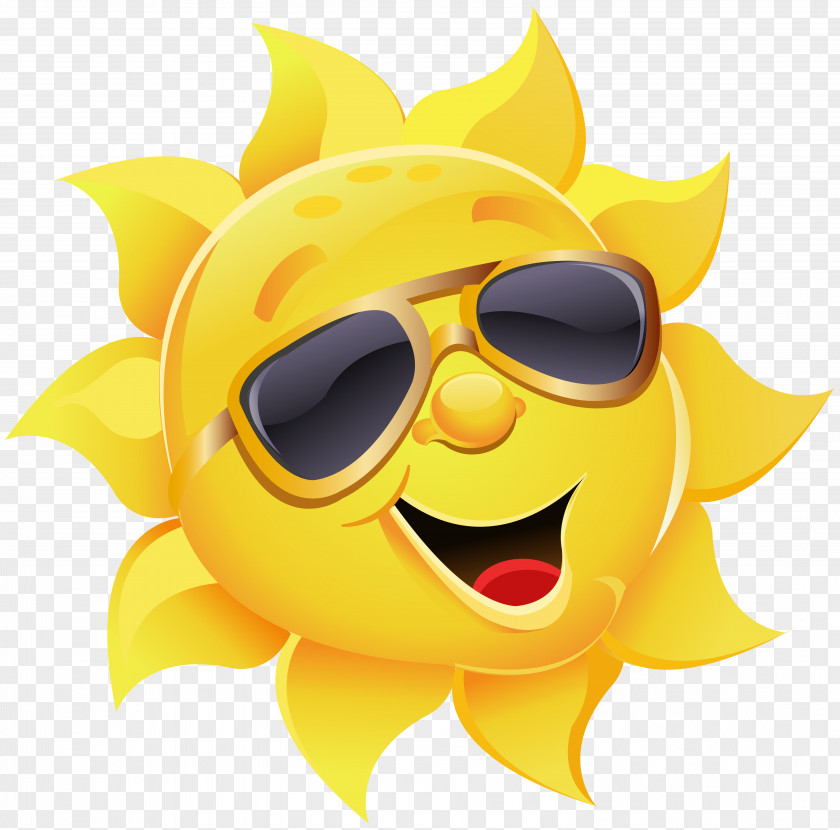 Sun With Sunglasses Clipart Image Aviator Stock Illustration Clip Art PNG