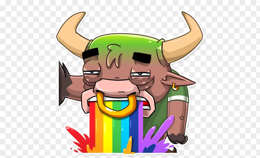 Bull Face Telegram Sticker Character Clip Art PNG