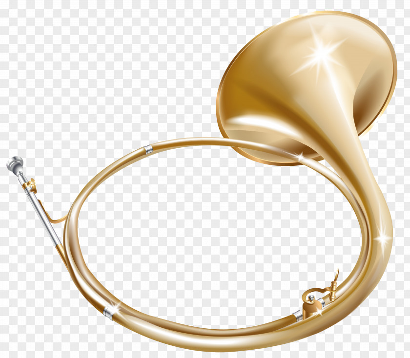 Gold Horn Musical Instruments Clip Art PNG