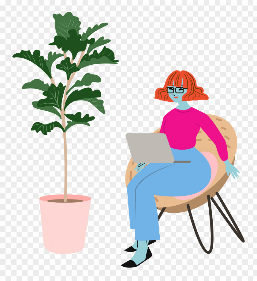 Alone Time Lady Computer PNG