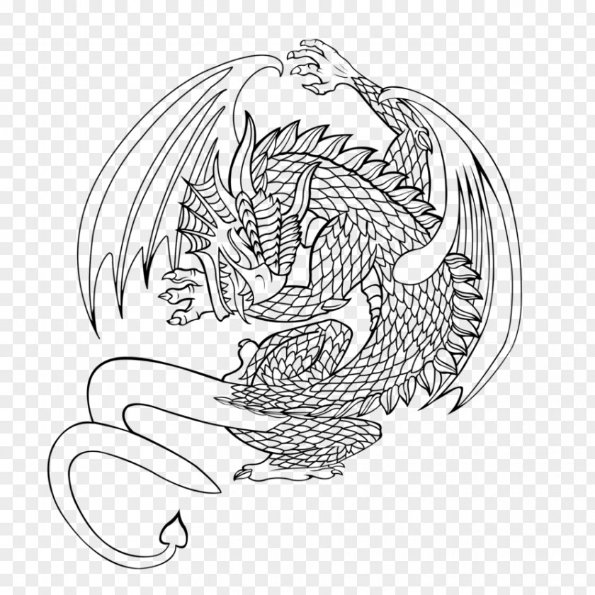 Dragon Line Art Drawing /m/02csf PNG