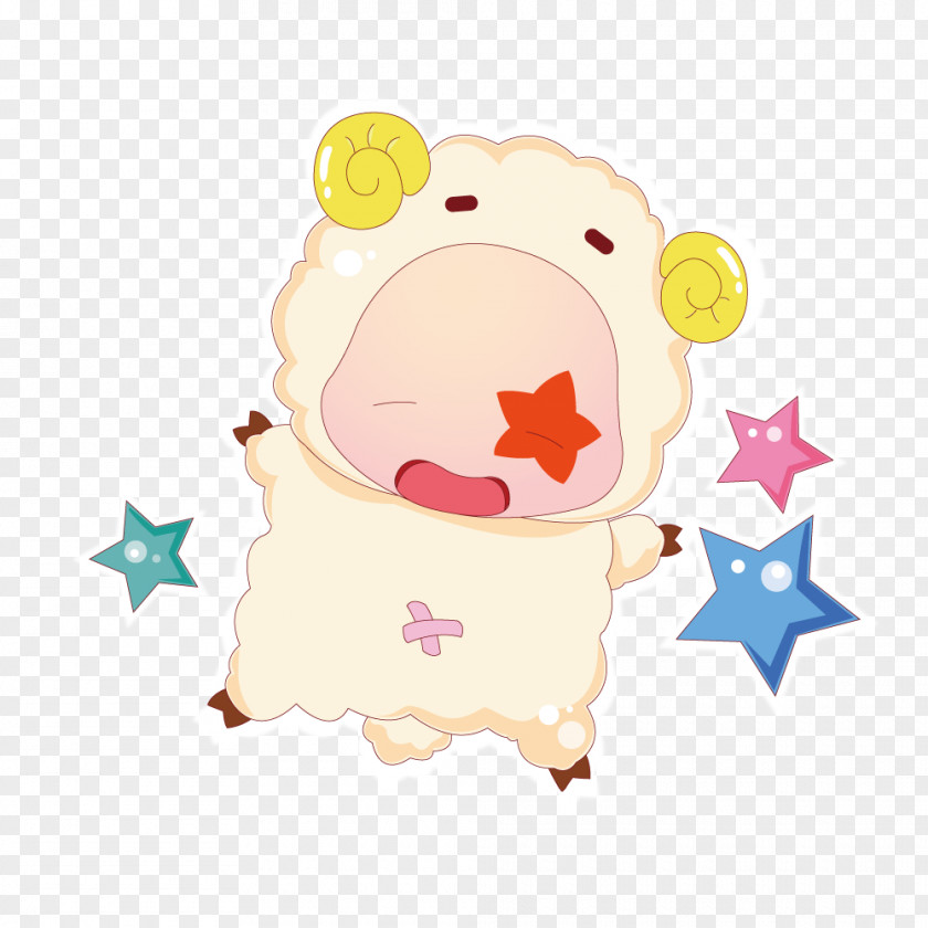 Pale Yellow Cartoon Roll Angle Sheep Aries Zodiac Taurus Leo Libra PNG