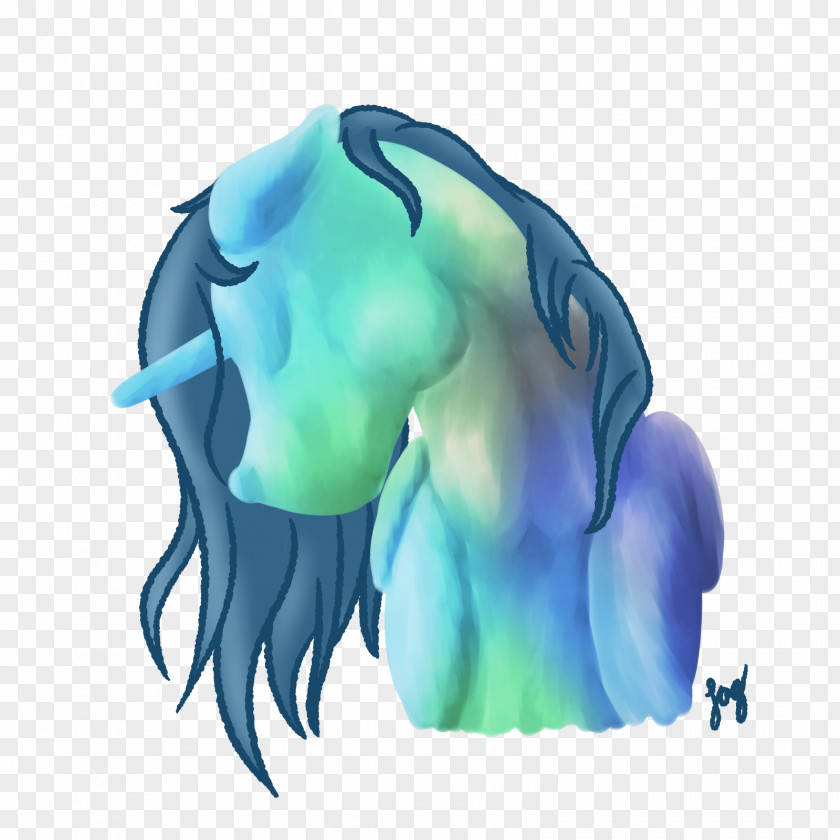 Chalk Horse Aqua Turquoise Teal PNG