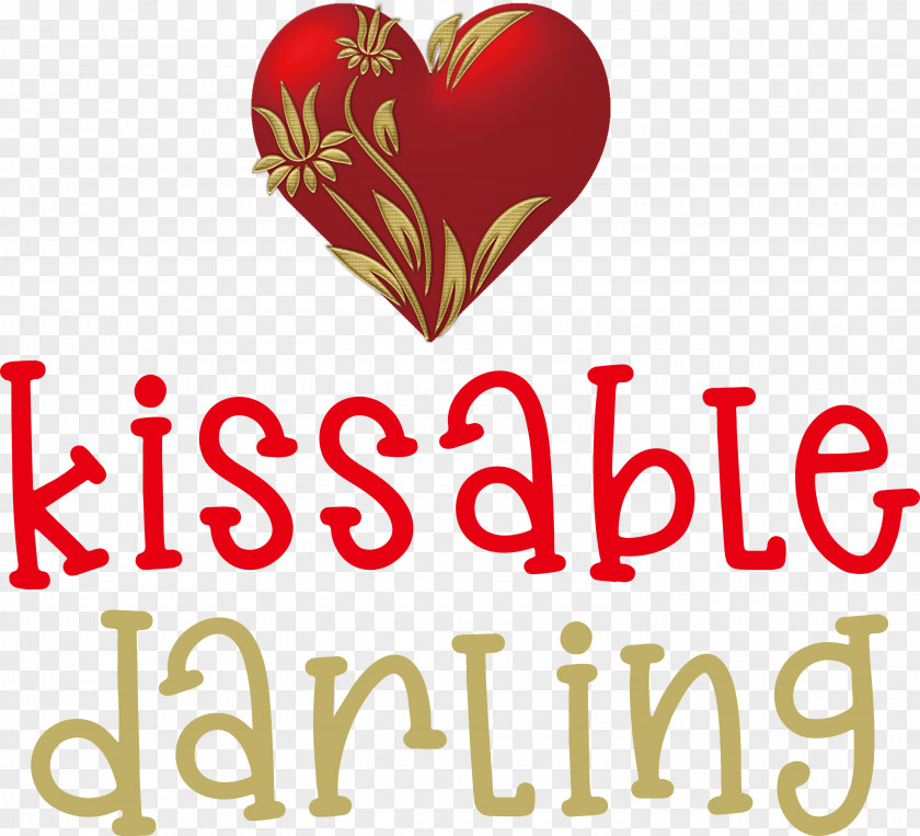 Kissable Darling Valentines Day Quote PNG