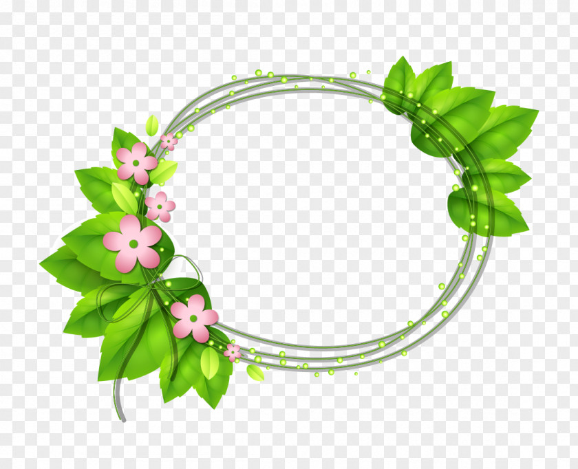 Decorated With Garlands Of Green Leaves Download Clip Art PNG