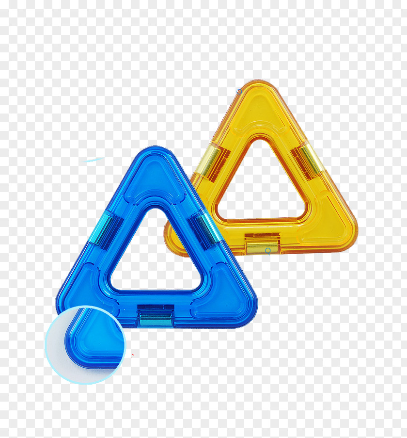 Triangle Magnet Film Material Magnetism Toy Block Geomag PNG