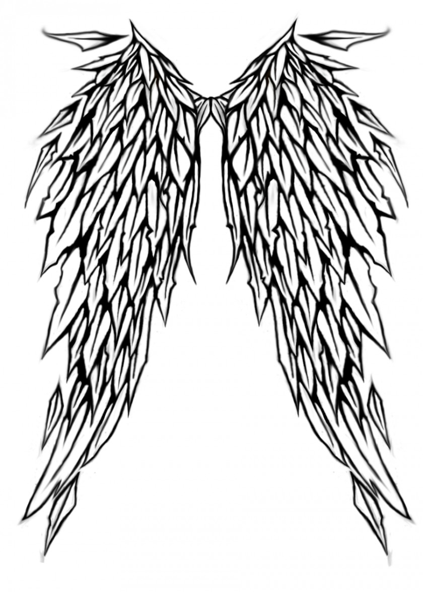 Angel Wings With Halo Drawings Lower-back Tattoo Wing Flash PNG