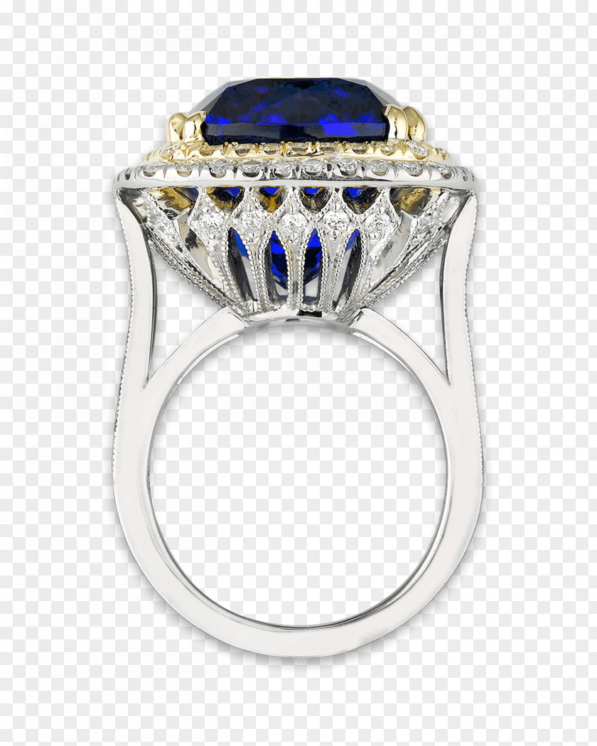 Sapphire Tanzanite Ring Diamond Carat PNG