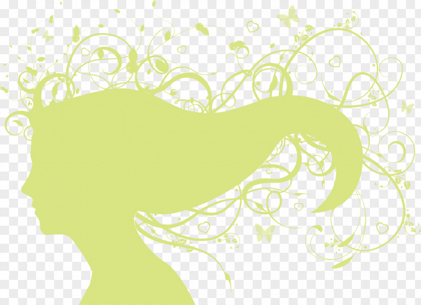 Green Hair Silhouette Clip Art PNG